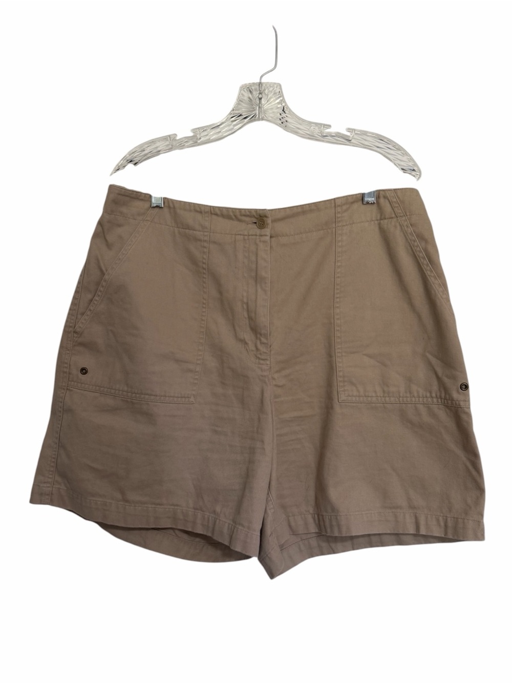 Classic Tan Bermuda Shorts with Front Patch Pockets
